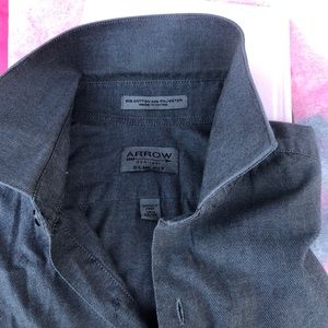 Arrow 15.5, 34/35 Grey Dress Shirt